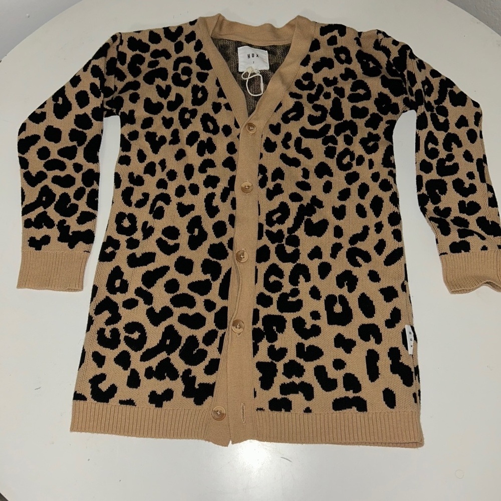 Huxbaby Kids Leopard Knit Cardigan